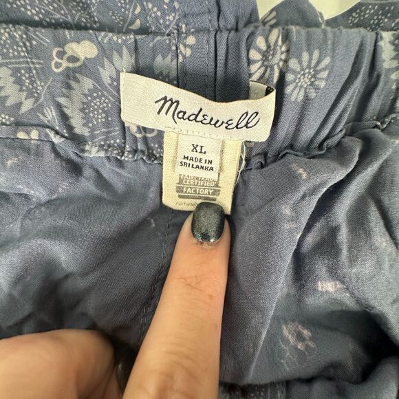 Madewell Blue Floral Button Front Mini Skirt Size XL - Picture 4 of 7